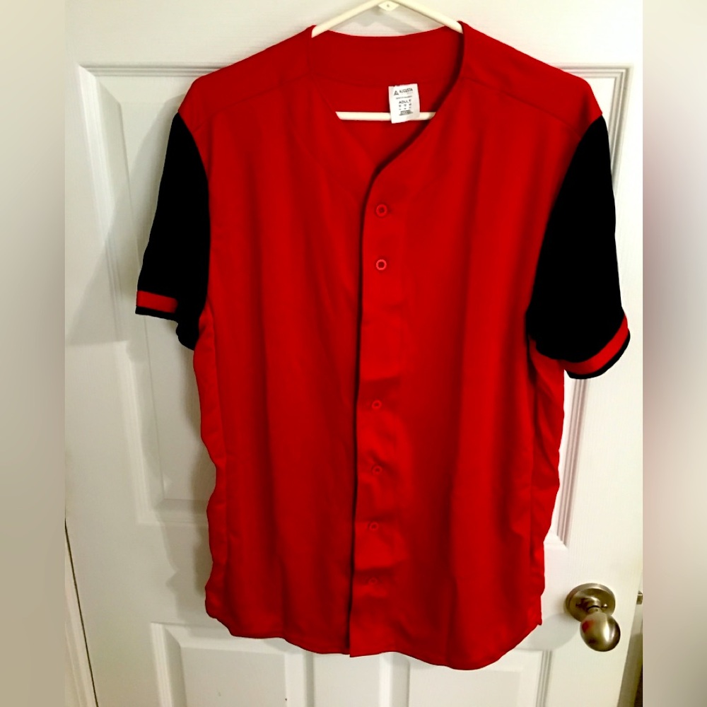 NEW Augusta Full Button Moisture Wicking Performance Baseball Jersey Size Med